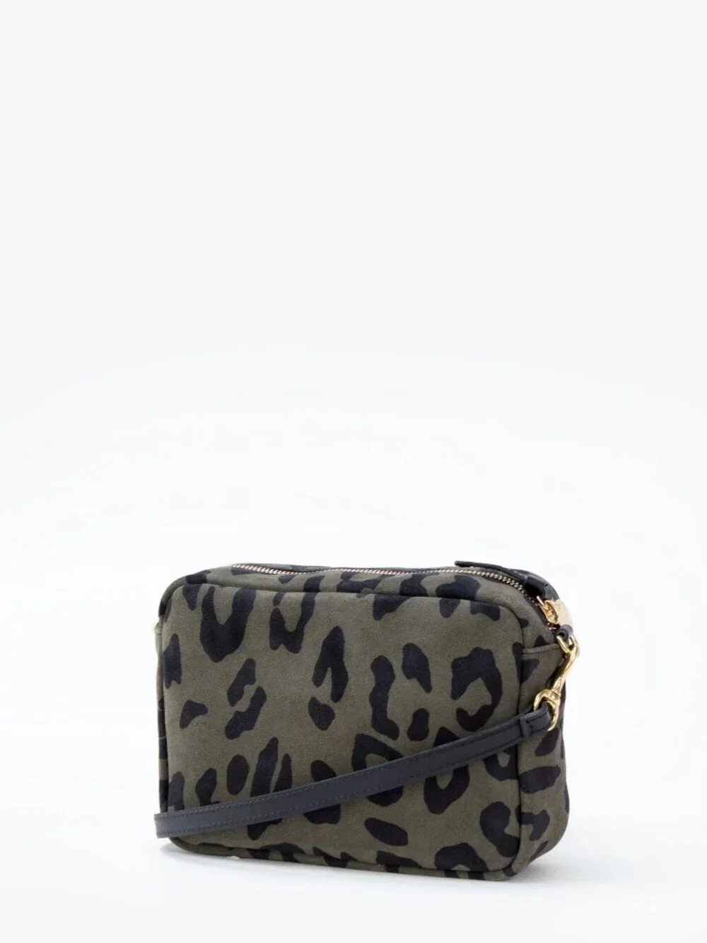 Clare V Pablo Cat Suede Midi Sac in Army Green - Picture 1 of 5